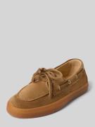 Copenhagen Slipper mit Schnürverschluss Modell 'Suede' in Mittelbraun,...