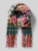 ICHI Schal mit Ausfransungen Modell 'ALAYA' in Rosa, Größe 1