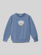 Steiff Regular Fit Sweatshirt mit Motiv-Stitching in Rauchblau, Größe ...