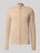 Gant Strickjacke mit Reißverschluss in Sand Melange, Größe L