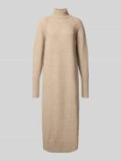 ICHI Midikleid mit gerippten Abschlüssen Modell 'DASILA' in Beige, Grö...
