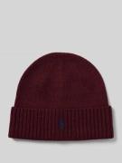 Polo Ralph Lauren Beanie aus Wolle mit Label-Stitching in Bordeaux, Gr...