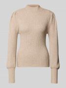 Only Regular Fit Strickpullover aus Viskose-Mix Modell 'KATIA' in Beig...