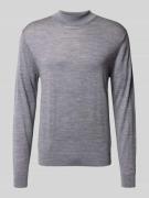 Manuel Ritz Strickpullover aus Merinowolle in Hellgrau, Größe L