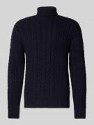 Superdry Rollkragenpullover mit Zopfmuster Modell 'Jacob' in Dunkelbla...