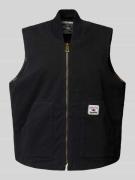 ANOTHER COTTON LAB Weste mit Reißverschluss und Label-Detail in Black,...