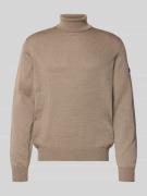 MAERZ Muenchen Rollkragenpullover aus Schurwolle in Hellgrau, Größe 54