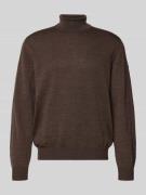 MAERZ Muenchen Rollkragenpullover aus Schurwolle in Mittelbraun, Größe...