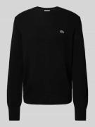 Lacoste Regular Fit Strickpullover aus reiner Wolle in Black, Größe XL