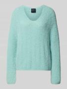 Marc Cain Strickpullover mit V-Ausschnitt in Mint, Größe 40