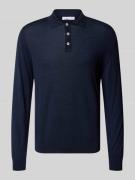 Manuel Ritz Regular Fit Poloshirt aus Schurwolle in Marine, Größe L