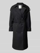 khujo Trenchcoat mit Taillengürtel Modell 'LUMINA' in Black, Größe XL
