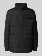 bugatti Steppjacke mit Stehkragen und Pattentaschen in Black, Größe 27