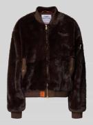 Original Bombers Bomberjacke aus Kunstfell mit Zweiwege-Reißverschluss...