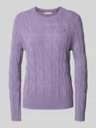 Tommy Hilfiger Regular Fit Strickpullover aus reiner Wolle in Flieder,...