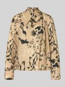 Jake*s Collection Bluse aus Viskose mit Stehkragen in Camel, Größe 32