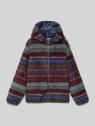 s.Oliver RED LABEL Regular Fit Fleecejacke mit Kapze in Bordeaux, Größ...