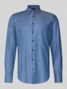 Jake*s Slim Fit Business-Hemd aus reiner Baumwolle in Marine, Größe 43...