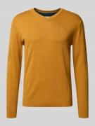 Tom Tailor Regular Fit Pullover aus reiner Baumwolle in Senf, Größe L