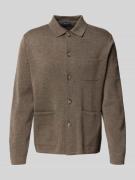 MAERZ Muenchen Regular Fit Hemdjacke mit Knopfleiste in Hazel, Größe 4...