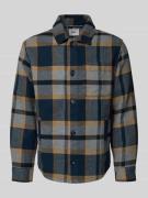 Brax Hemdjacke mit Knopfleiste Modell 'SANTIAGO' in Royal, Größe M