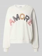More & More Oversized Sweatshirt mit gerippten Abschlüssen in Offwhite...