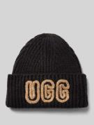 UGG Beanie mit Woll-Anteil und Label-Stitching in Black, Größe 1