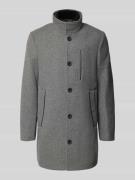 Tom Tailor Regular Fit Wollmantel mit Stehkragen in Anthrazit, Größe M