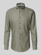 Profuomo Slim Fit Businesshemd aus reiner Baumwolle in Gruen, Größe 38