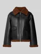 B.Young Jacke in Leder-Optik Modell 'Balino' in Black, Größe 34