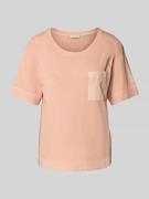 Marc O'Polo Regular Fit T-Shirt mit Brusttasche in Altrosa, Größe L