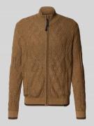 Lerros Strickjacke mit Reißverschluss in Hellbraun, Größe L
