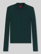 HUGO Slim Fit Pullover mit Rippstruktur Modell 'SARPHAMMILK' in Dunkel...