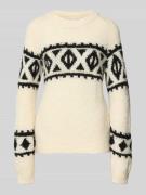 ICHI Loose Fit Strickpullover mit Woll-Anteil Modell 'CARANI' in Offwh...