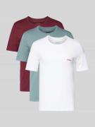 HUGO Regular Fit T-Shirt Set im 3er-Pack in Dunkelrot, Größe L