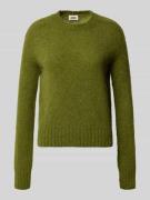 Drykorn Strickpullover mit gerippten Abschlüssen in Gruen Melange, Grö...