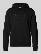 CHAMPION Hoodie mit Label-Stitching in Black, Größe L