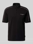 ARMANI EXCHANGE Regular Fit Poloshirt mit Label-Print in Black, Größe ...