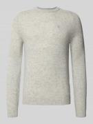 MCNEAL Regular Fit Strickpullover aus reiner Wolle in Mittelgrau Melan...