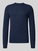 MCNEAL Regular Fit Strickpullover aus reiner Wolle in Dunkelblau Melan...