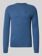 MCNEAL Regular Fit Strickpullover aus reiner Wolle in Jeansblau Melang...