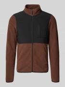 Blend Fleecejacke mit Reißverschlusstaschen Modell 'MARIO' in Mittelbr...