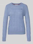 Tommy Hilfiger Regular Fit Strickpullover aus reiner Wolle in Hellblau...