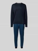 BOSS Regular Fit Pyjama aus reiner Baumwolle in Marine, Größe L