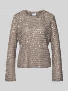 Jake*s Collection Blusenshirt mit Pailletten in Mittelgrau Melange, Gr...