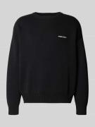 Pegador Oversized Strickpullover mit Label-Stitching in Black, Größe L