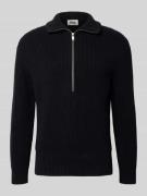 Drykorn Strickpullover mit Troyer-Kragen Modell 'MANUELO' in Black, Gr...
