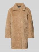 Jake*s Casual Mantel aus Kunstfell mit Umlegekragen in Camel, Größe 34