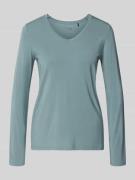 Schiesser Longsleeve mit V-Ausschnitt in Mint, Größe 42