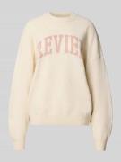 Review Oversized Strickpullover mit Rundhalsausschnitt in Offwhite Mel...